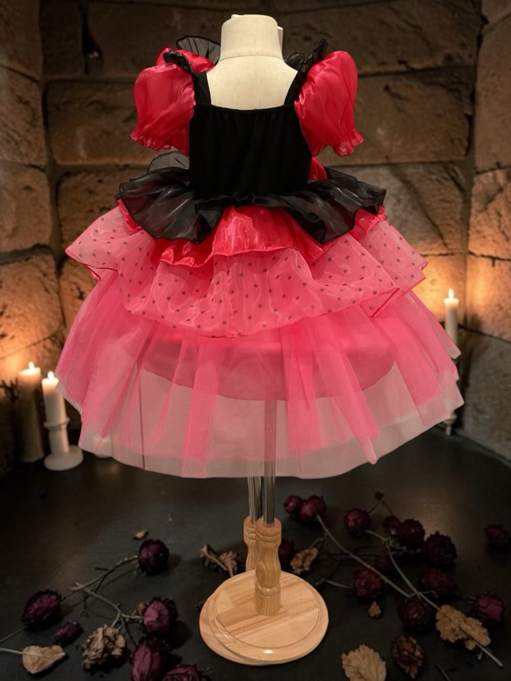 Girls' Hot Pink & Black Princess Tutu Costume Dress - Picture 4 of 4